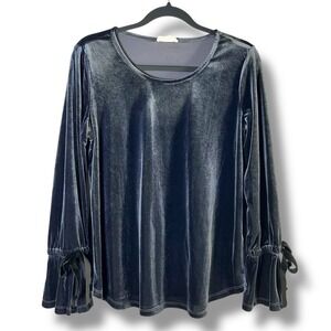Pleione Sz Small‎ Crushed Velvet Bell Sleeve Top Regencycore Whimsygoth Boho